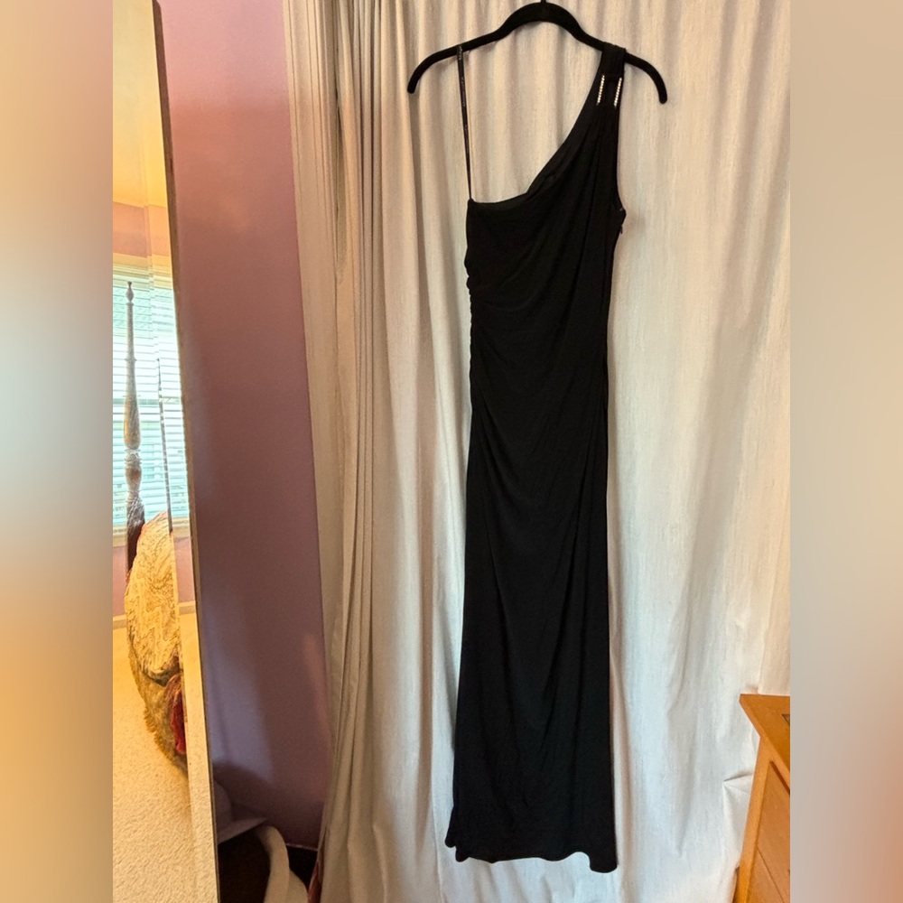 Beautiful Draped Classic One Shoulder Evening Gown